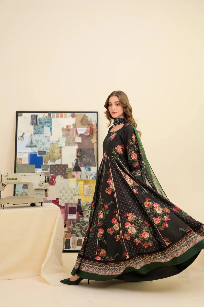 Midnight Chunri Frock - Ayva