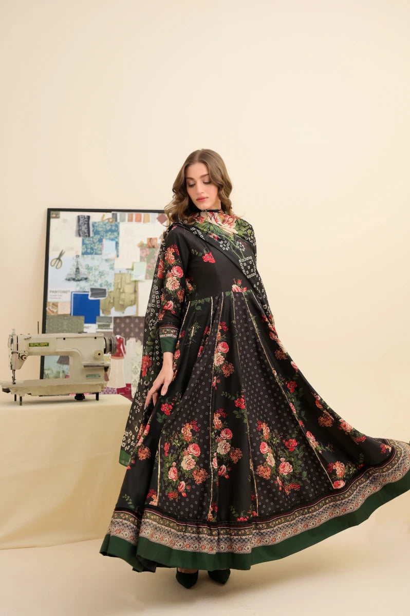 Midnight Chunri Frock - Ayva